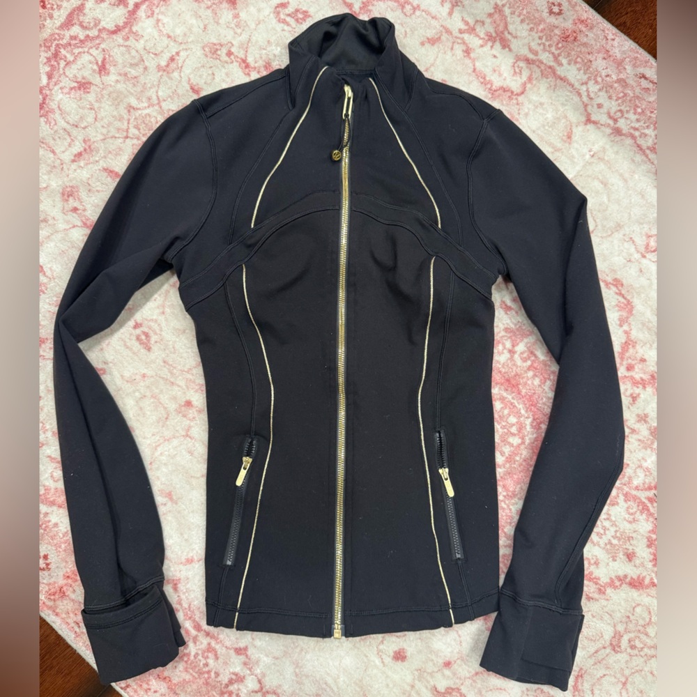 lululemon athletica Black Ski/Snow Jacket with Gold Zippers